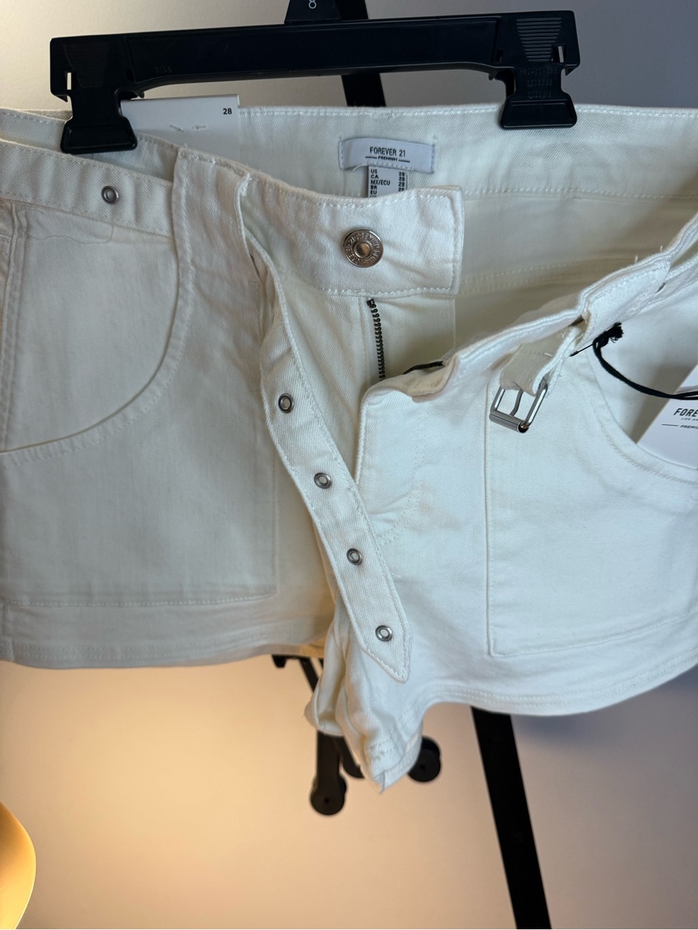 Forever 21 White Denim Jean Shorts